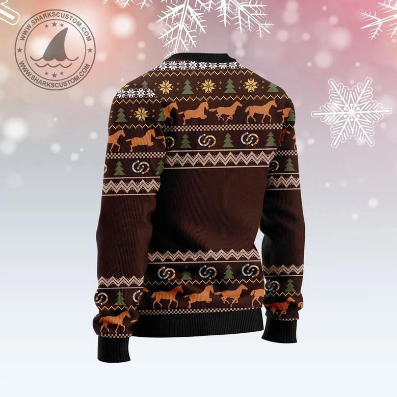 Horse Through Snow Ugly Christmas Sweater