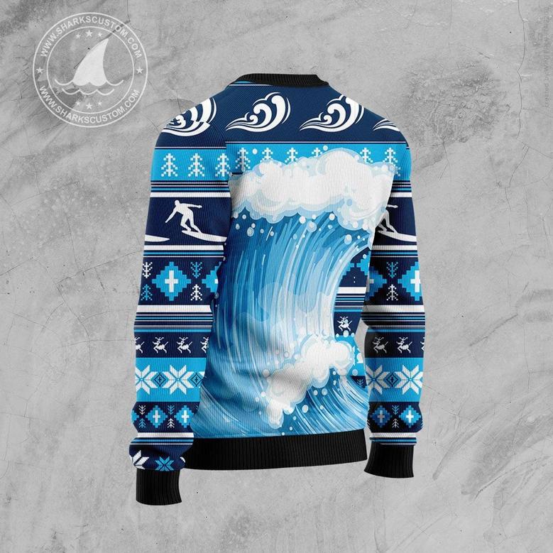 Jingle Bells Surfing Swells Ugly Christmas Sweater unisex womens & mens, couples matching, friends, funny family sweater gifts 1