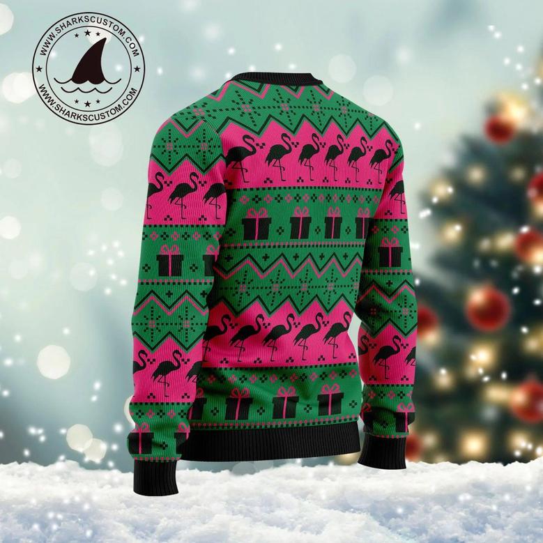 Merry Flockin‘ Christmas Flamingo unisex womens & mens, couples matching, friends, flamingo lover, funny family ugly christmas holiday sweater gifts