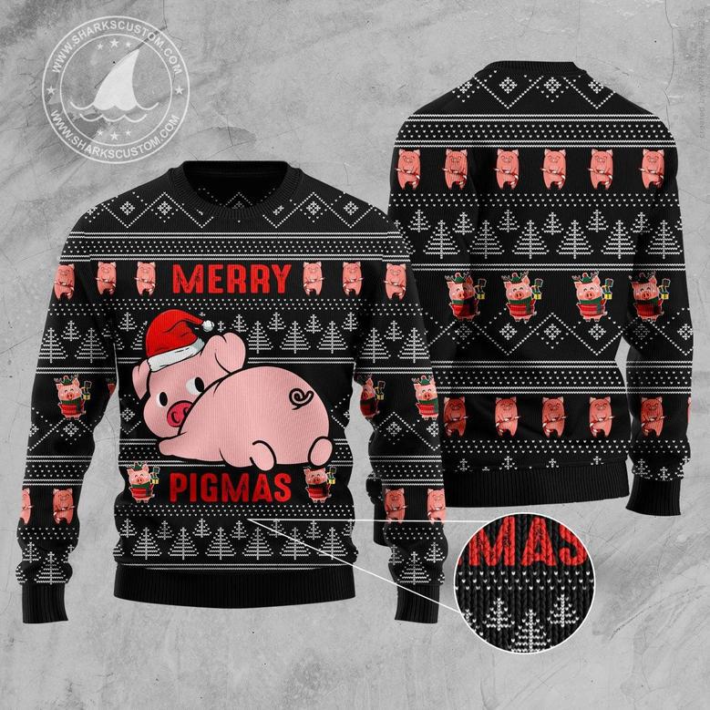 Merry Pigmas Ugly Christmas Sweater unisex womens & mens, couples matching, friends, funny family sweater gifts 1