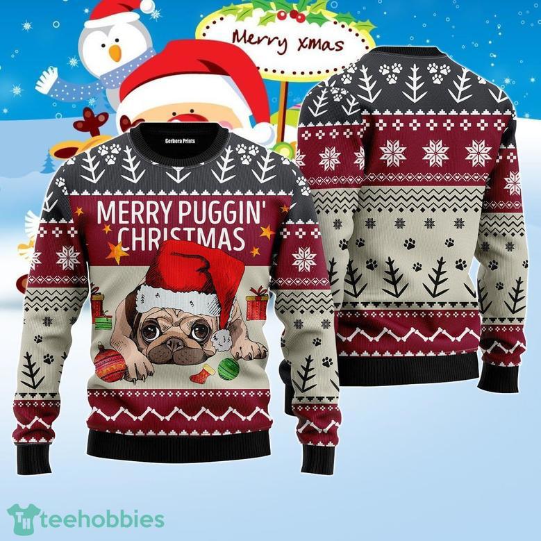 Merry Puggin‘ Ugly Christmas Sweater Best Gift For Men And Women