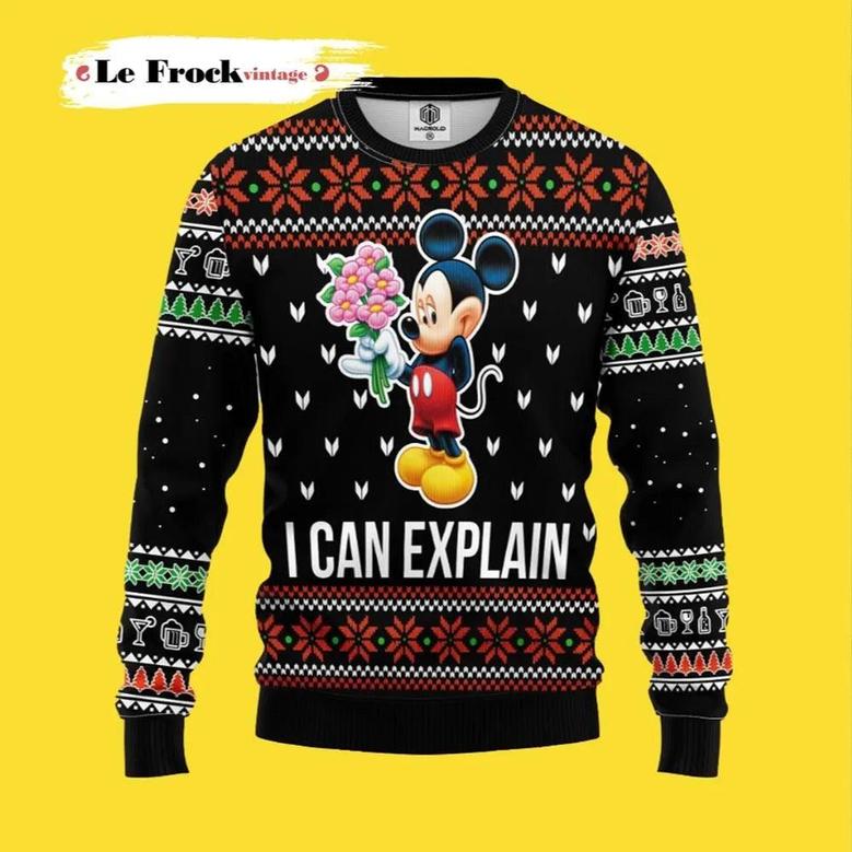 Mice Explain Mickey Mouse Thanksgiving Custom Ugly Christm
