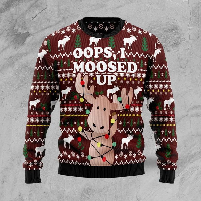 Oops, I Moosed Up Ugly Christmas Sweater