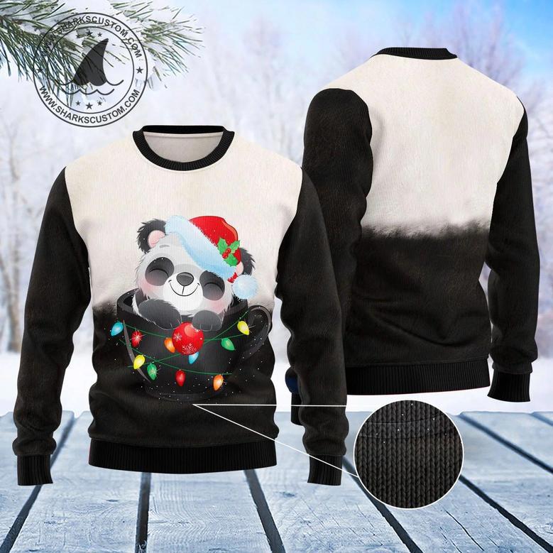 Panda Cup Ugly Christmas Sweater unisex womens & mens, couples matching, friends, funny family sweater gifts 2