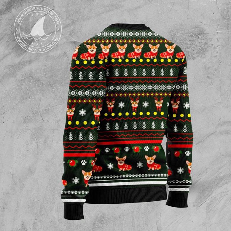 Pembroke Welsh Corgi Paws Ugly Christmas Sweater