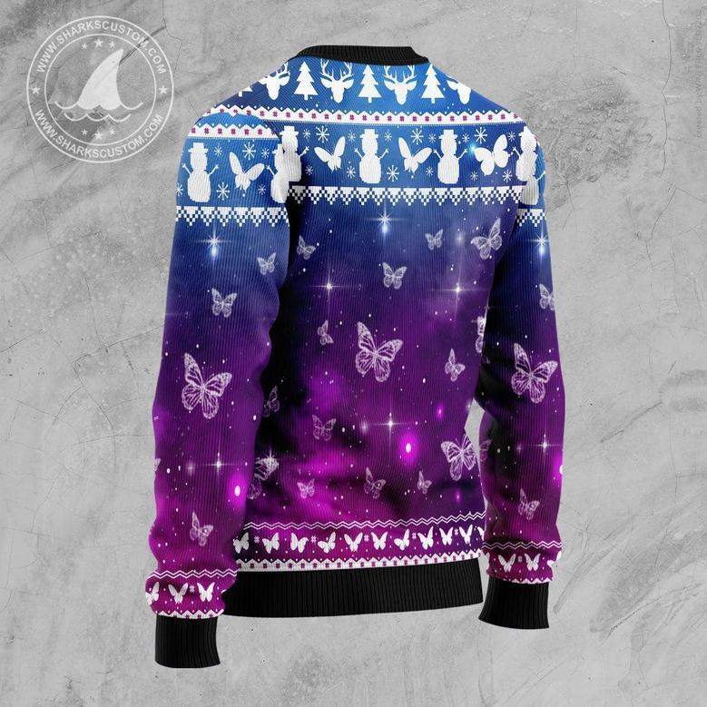 Purple Butterfly Ugly Christmas Sweater