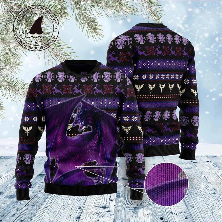 Purple Dragon Ugly Christmas Sweater