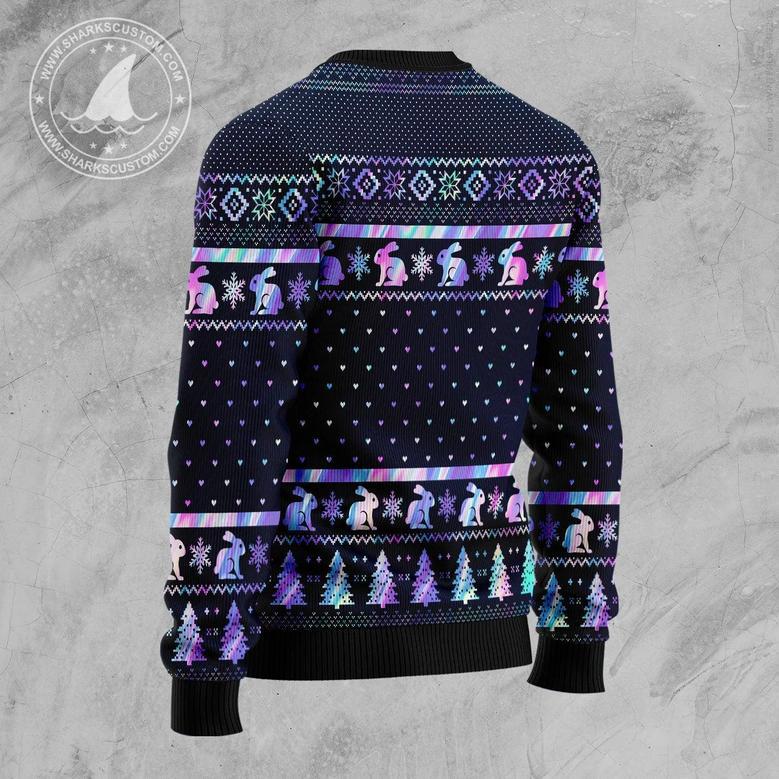 Rabbit Hologram Ugly Christmas Sweater