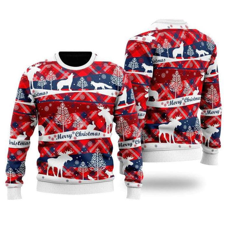 Red Blue Light Up Christmas Ugly Christmas Sweater For Men & Women