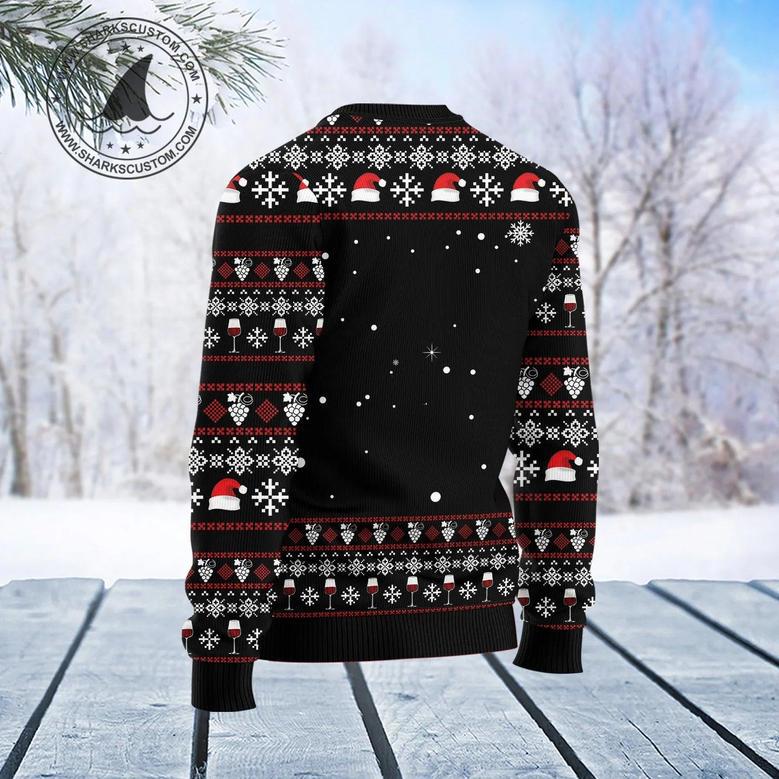 Red Wine Christmas unisex womens & mens, couples matching, friends, funny family ugly christmas holiday sweater gifts 1