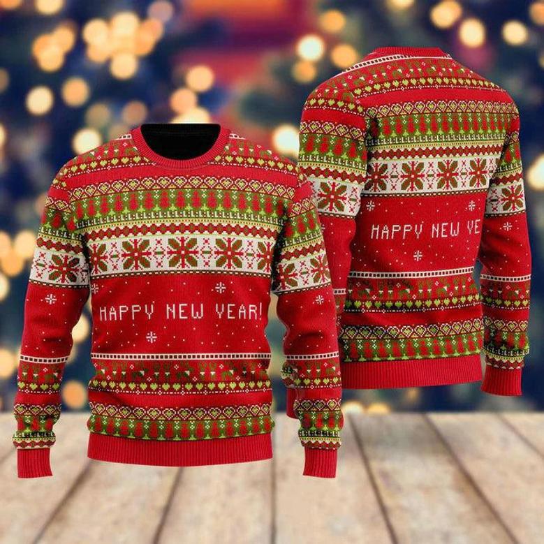 Red Xmas Wonderful Party Pattern Ugly Christmas Sweater For Men & Women