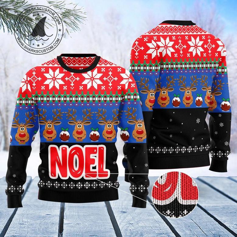 Reindeer Noel unisex womens & mens, couples matching, friends, funny family ugly christmas holiday sweater gifts 2