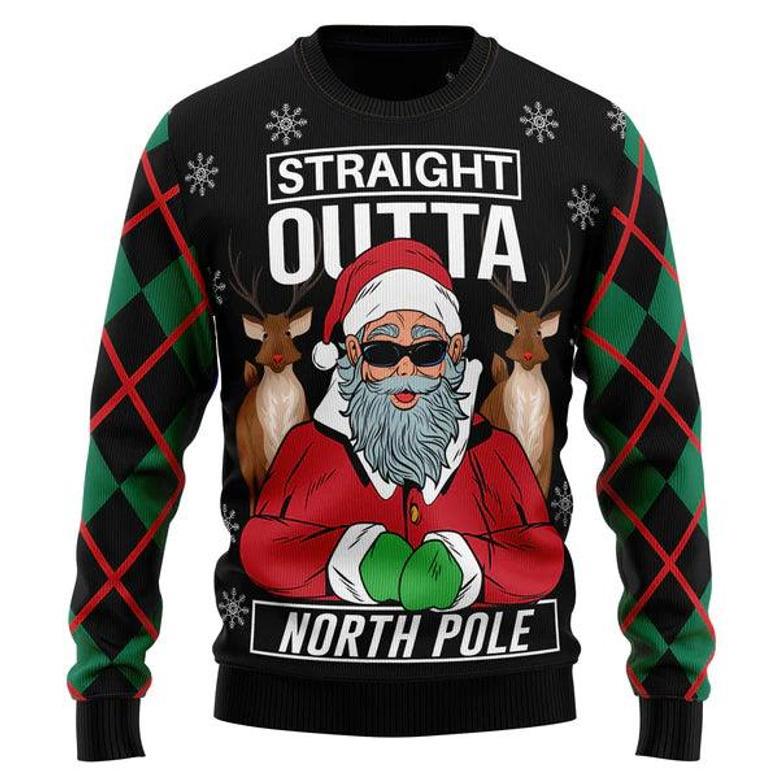 Santa Claus Straight Outta North Pole Ugly Christmas Sweater