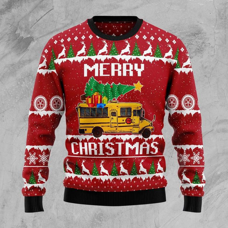 School Bus Merry Christmas Ugly Christmas Sweater