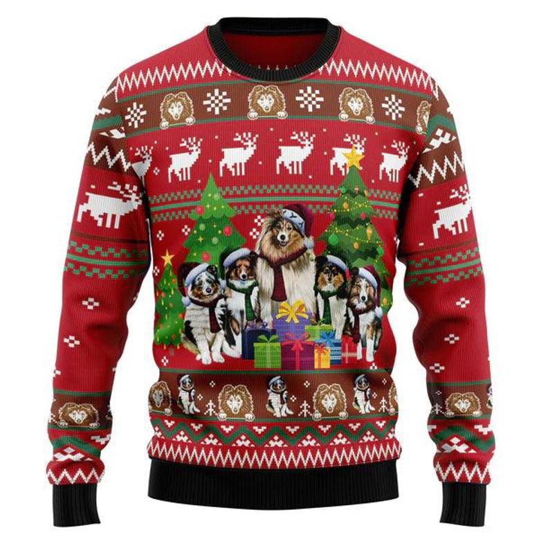 Shetland Sheepdogs Family Snow Ugly Christmas Sweater