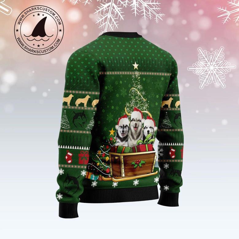 Siberian Husky Group Xmas unisex womens & mens, couples matching, friends, funny family ugly christmas holiday sweater gifts 2