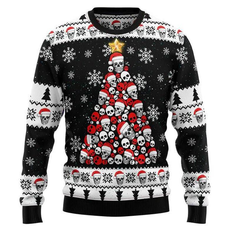 Skull Pine Tree Ugly Christmas Sweater