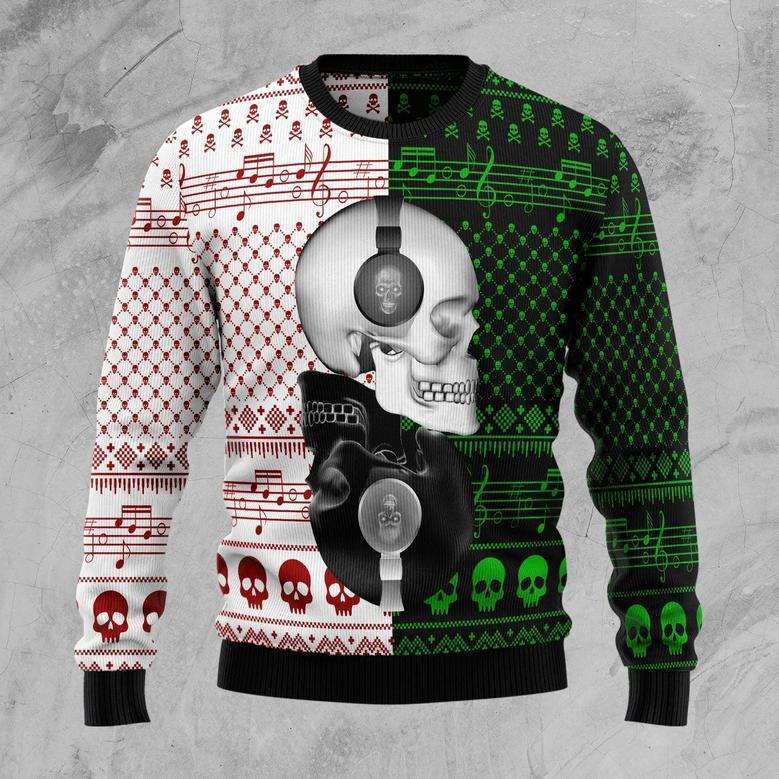 Skull Yinyang Ugly Christmas Sweater