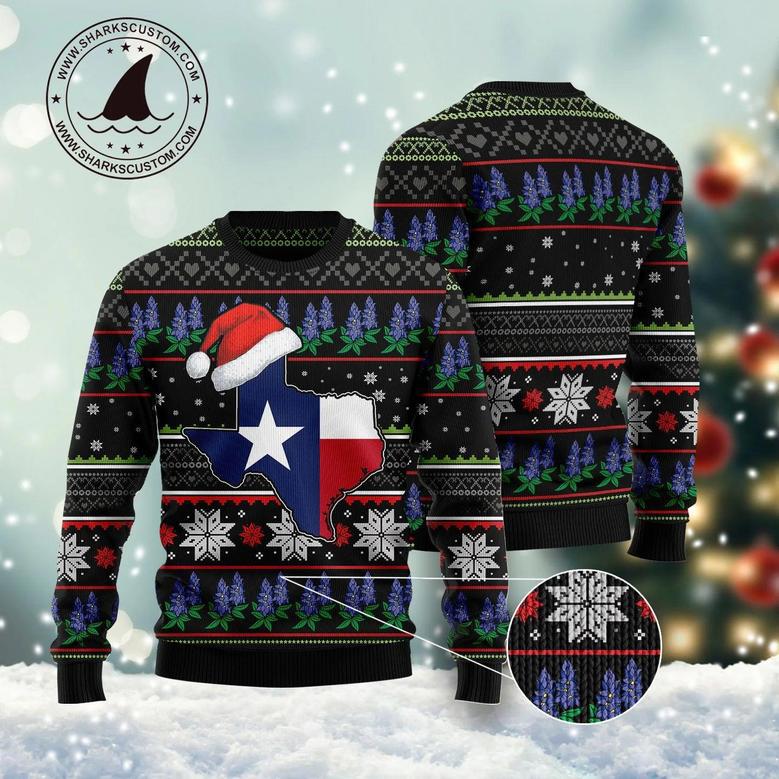 Texas Bluebonnet unisex womens & mens, couples matching, friends, funny family ugly christmas holiday sweater gifts 3