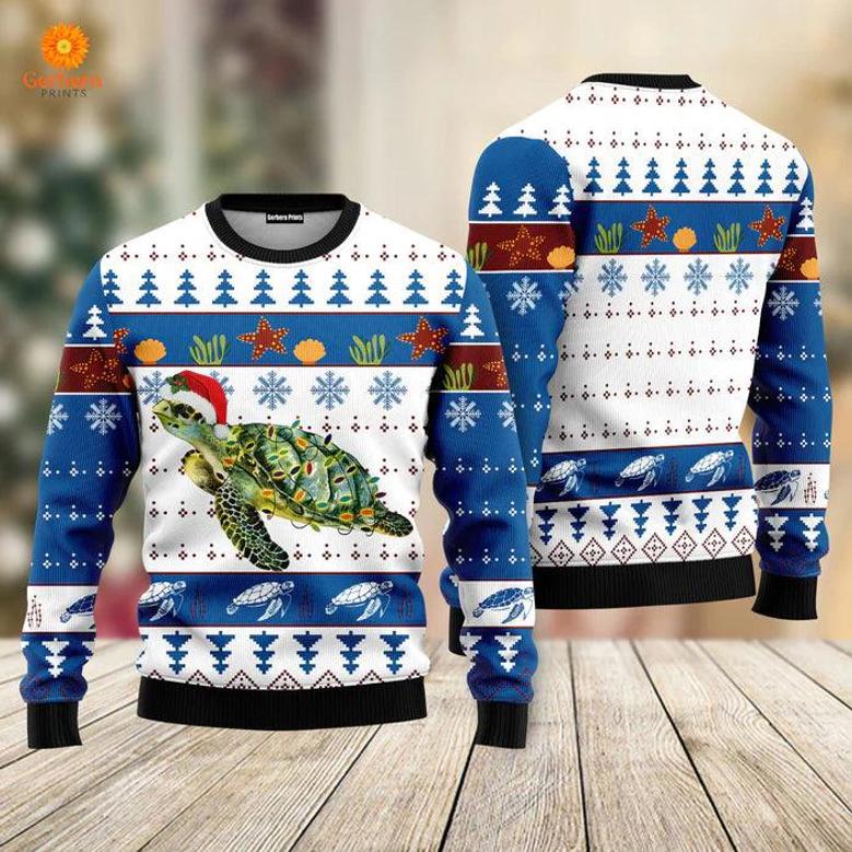 Turtle In Ocean Ugly Christmas Sweater For Men & Women