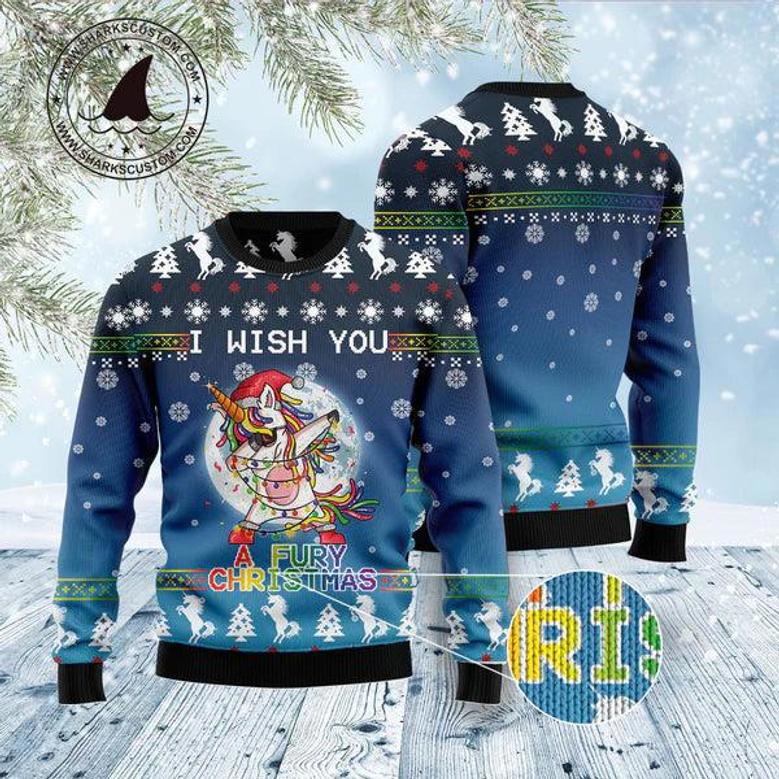 Unicorn Fury Ugly Christmas Sweater