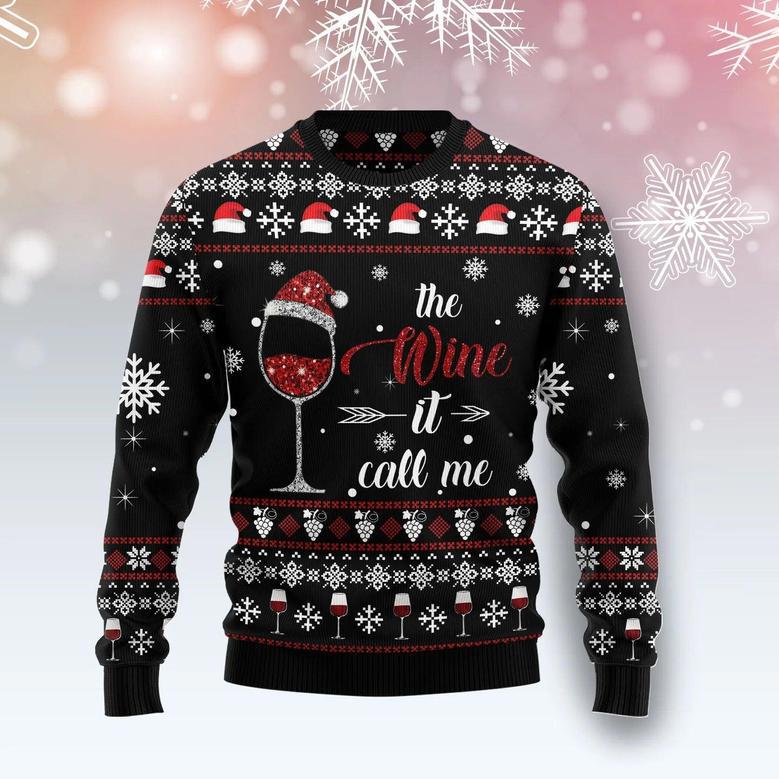 Wine Call Me Ugly Christmas Sweater