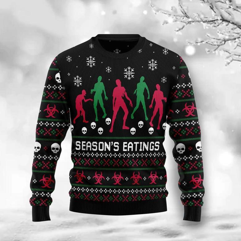 Zoombie Season Eatings unisex womens & mens, couples matching, friends, funny family ugly christmas holiday sweater gifts