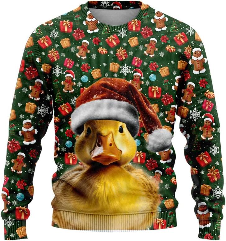 Animal Ugly Christmas Sweatshirt For Women, 3D Gingerbread Cookie Sweater Mens Funny Xmas Shirts (HN