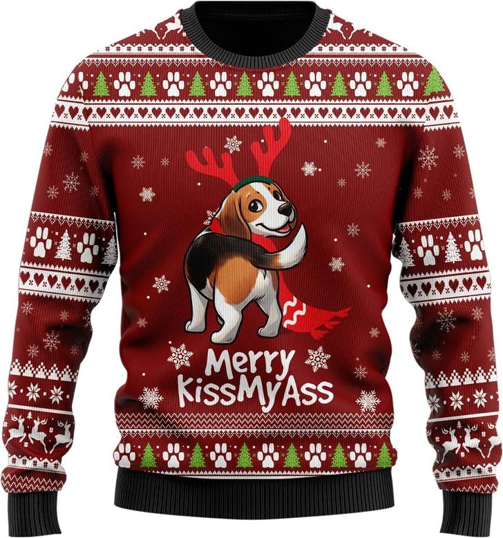 Beagle Naughty Dog Ugly Christmas Sweater For Women