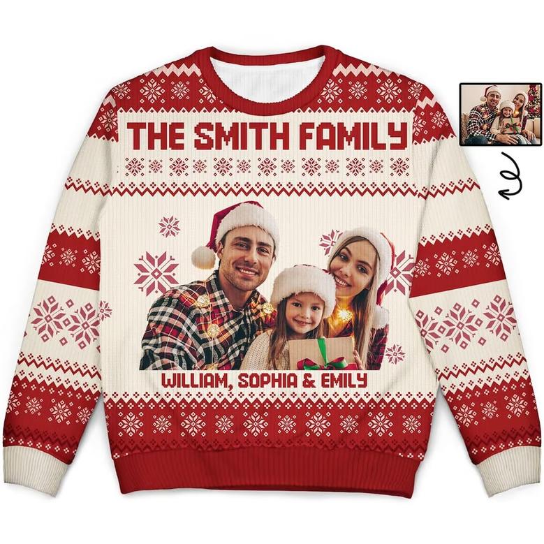 Personalized Face Sweater, Custom Photo, Christmas, Funny Gift for Family, Couple, Dad, Mom, Grandpa