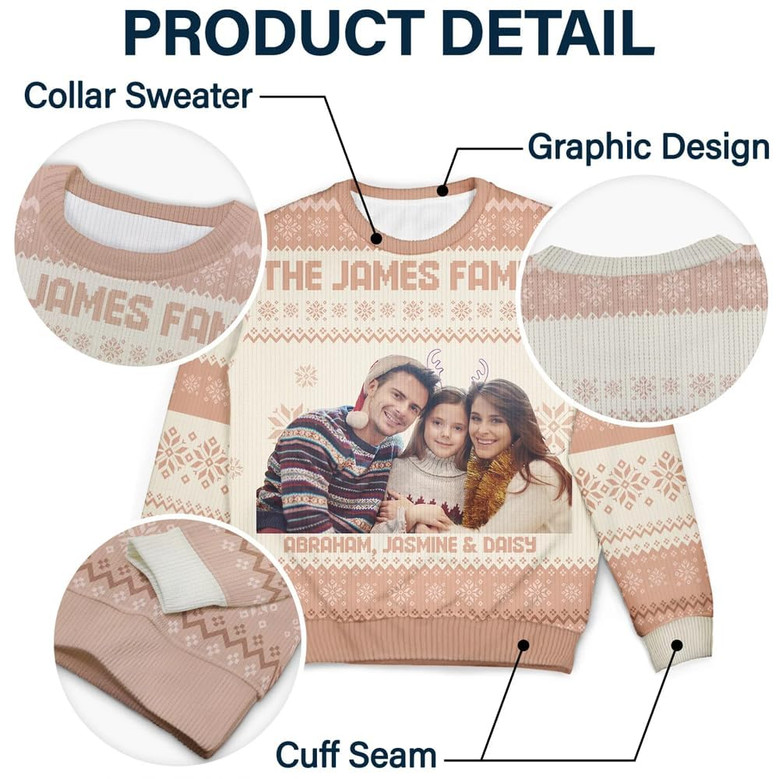 Personalized Face Sweater, Custom Photo, Christmas, Funny Gift for Family, Couple, Dad, Mom, Grandpa