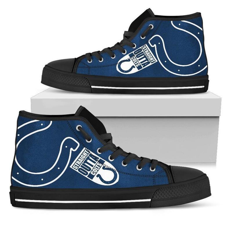 Straight Outta IndianapoIis CoIts NFL Custom Canvas High Top Shoes