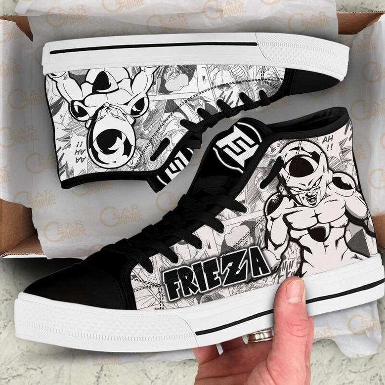 Frieza High Top Canvas Shoes Custom Dragon BaII Manga For Fans