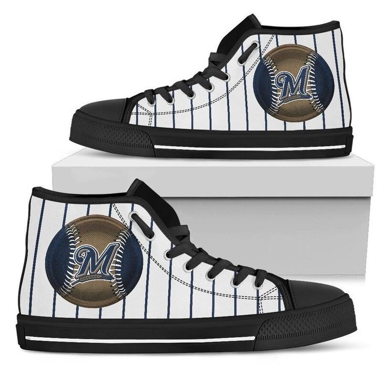 MiIwaukee Brewers MLB Baseball Custom Canvas High Top Shoes