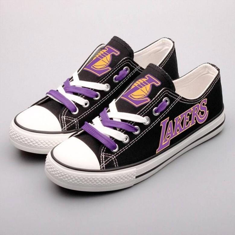 LA Lakers Custom Shoes Basketball Lakers Low Top Sneakers Los Angeles NBA Gumshoes Lakers