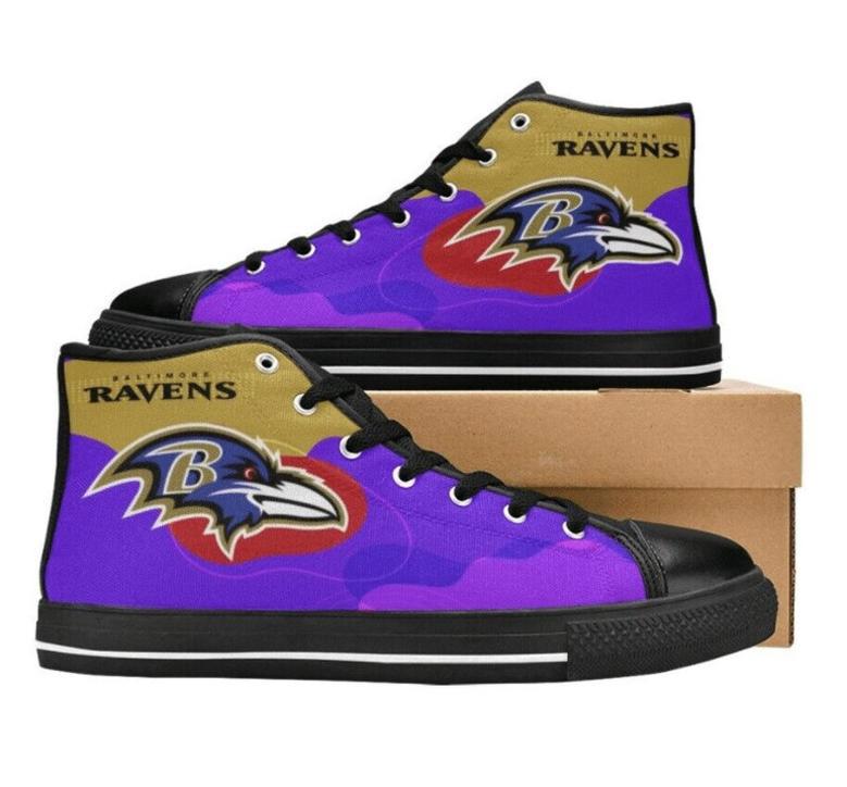 Baltimore Ravens NFL Football 7 Custom Canvas High Top Shoes HTS1393