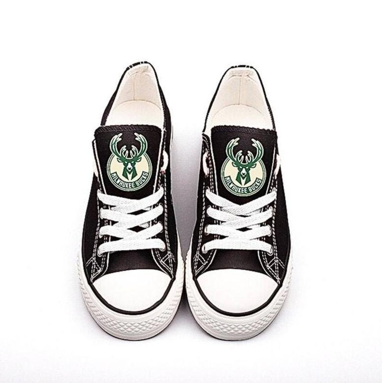 MiIwaukee Bucks Custom Shoes Basketball Bucks Low Top Sneakers Milwaukee NBA Gumshoes Bucks