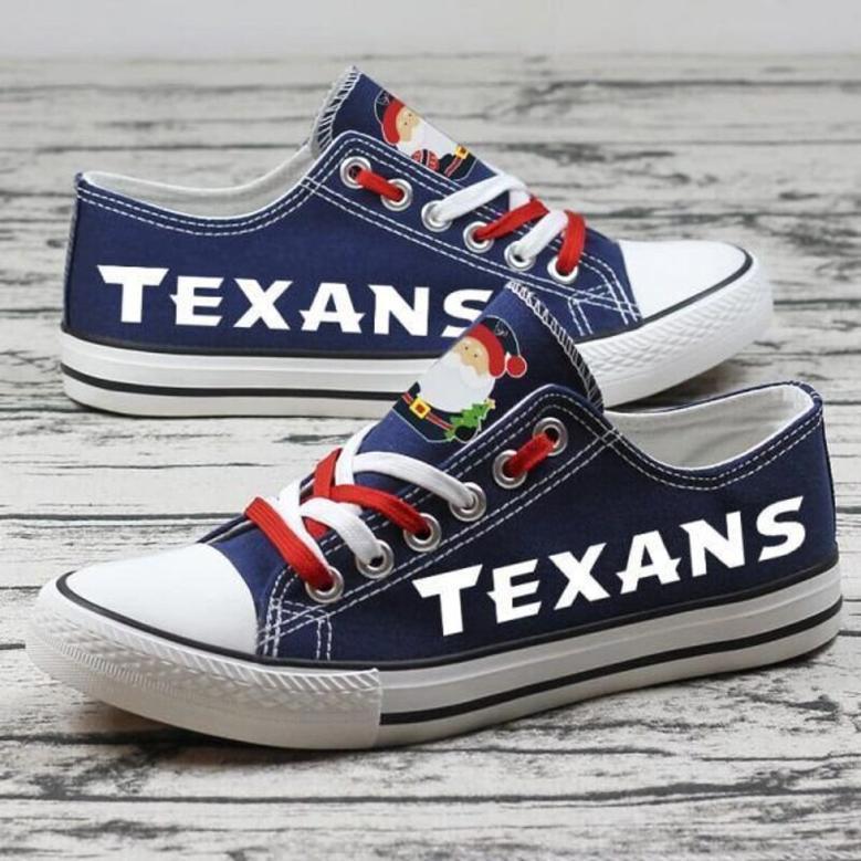 HT Texan NFL Football Christmas Gift For Fans Low Top Custom Canvas Shoes