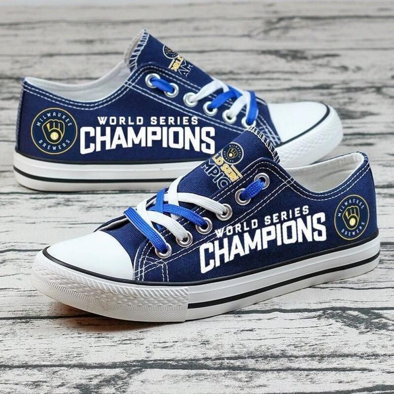 MiIwaukee Brewers MLB Baseball 1 Gift For Fans Low Top Custom Canvas Shoes