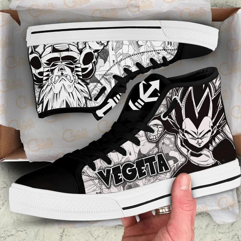 Vegeta High Top Canvas Shoes Custom Dragon BaII Manga For Fans