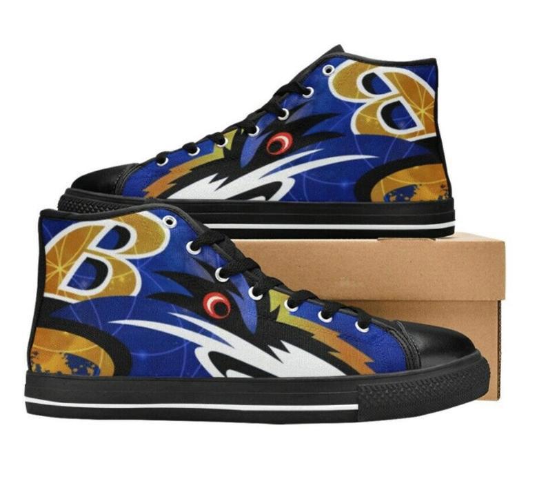 Baltimore Ravens NFL Football 6 Custom Canvas High Top Shoes