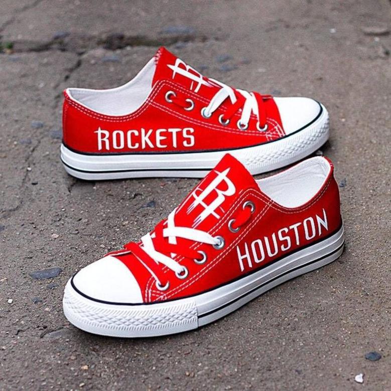 Houston Rockets Custom Shoes Basketball Rockets Low Top Sneakers Houston NBA Gumshoes Rockets