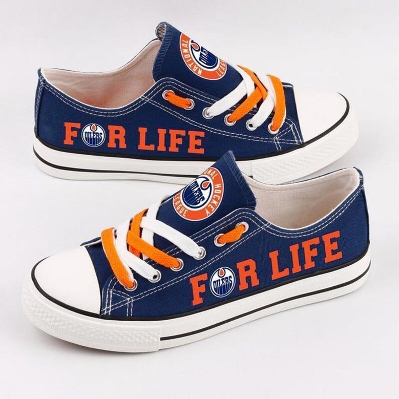 Edmonton OiIers NHL Hockey For Life Gift For Fans Low Top Custom Canvas Shoes