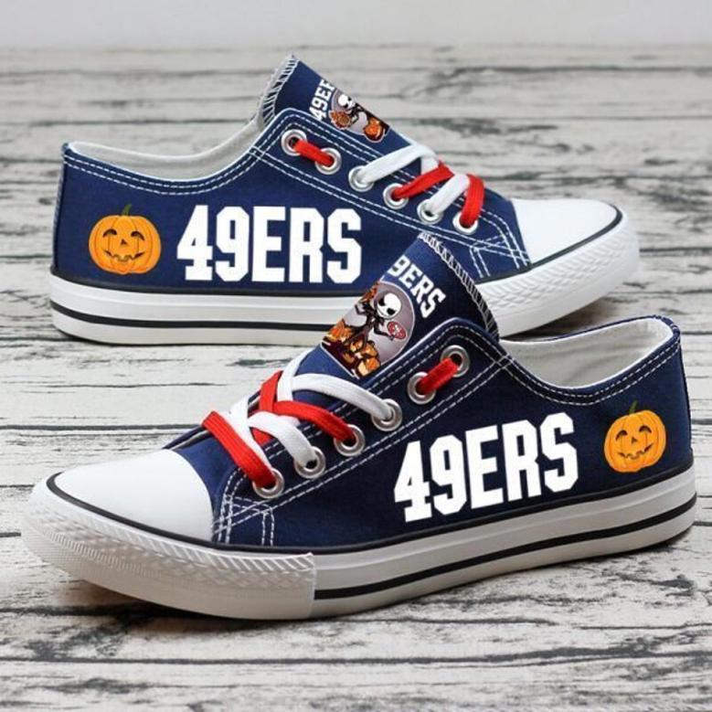 SAN FRANClSCO ERS NFL Football Pumpkin Football Christmas Gift For Fans Low Top Custom Canvas Shoes