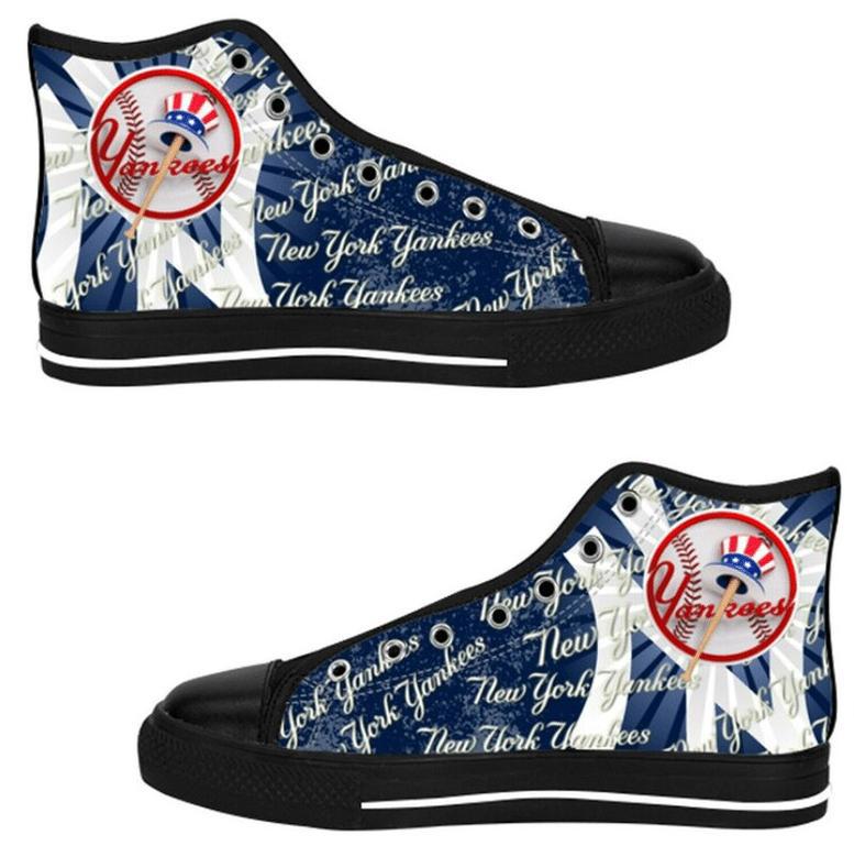 New York Yankees MLB Baseball 2 Custom Canvas High Top Shoes HTS0197