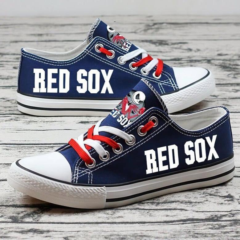 Boston Red Sox MLB Baseball 3 Gift For Fans Low Top Custom Canvas Shoes