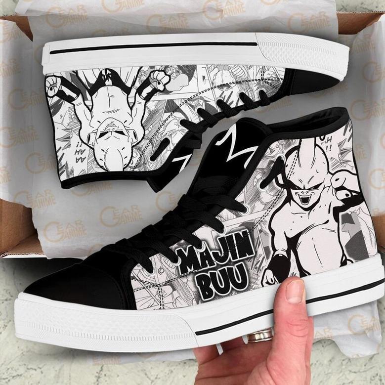 Majin Buu High Top Canvas Shoes Custom Dragon BaII Manga For Fans