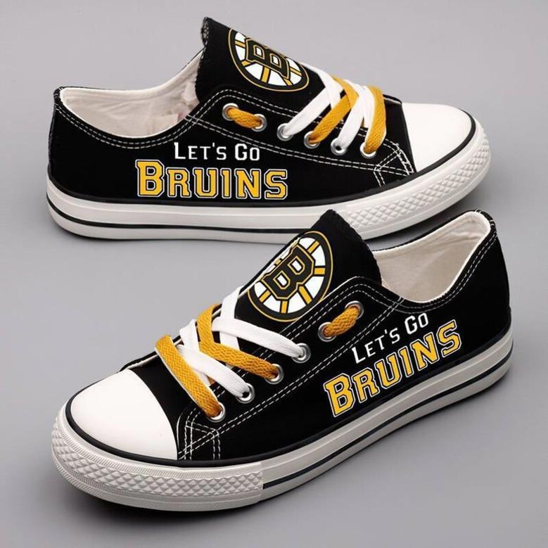 Boston Bruins NHL Hockey Let's Go Bruins Gift For Fans Low Top Custom Canvas Shoes