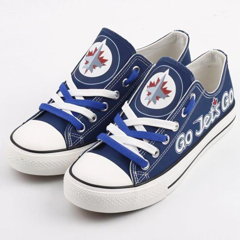 Winnipeg Jets NHL Hockey Go Jets Go Gift For Fans Low Top Custom Canvas Shoes