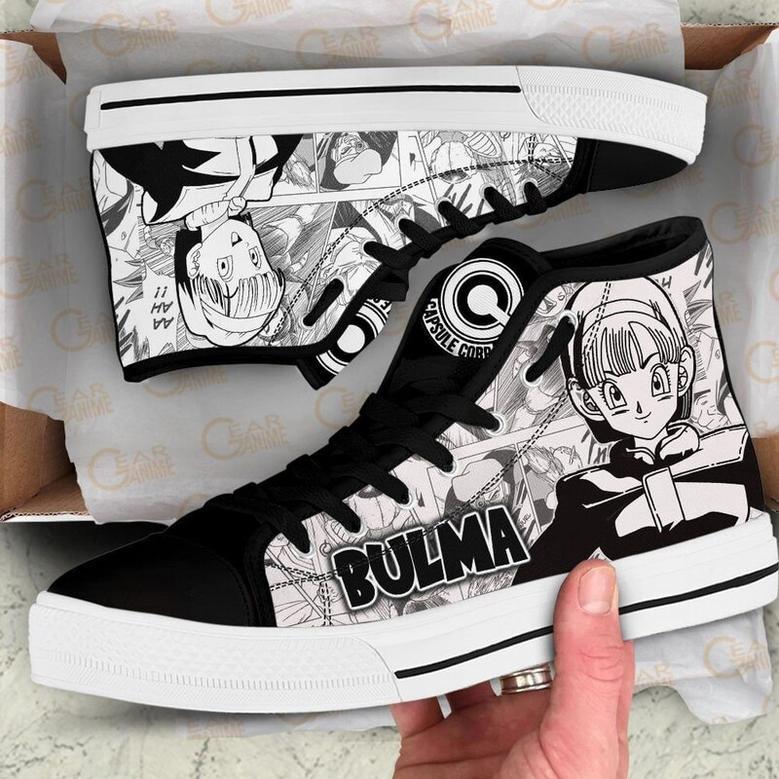 Bulma High Top Canvas Shoes Custom Dragon BaII Manga For Fans